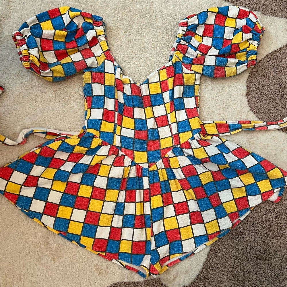 Fashion Brand Company Checkered Romper